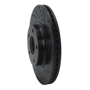 Infiniti I35 Brake Rotor (1) - Front Right - R1 Concepts - Drilled & Slotted - Black - `02-`06